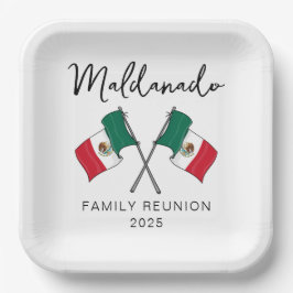Mexico Flag Family Wiedersehen Pappteller