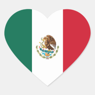Mexico Flag Heftsticker Herz-Aufkleber
