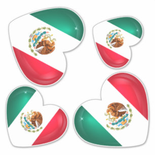 Mexico Flag Herzenssausschnitt Aufkleber