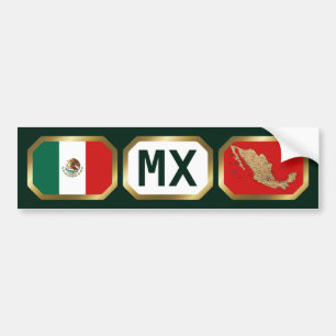 Mexico Flag Map Code Autoaufkleber