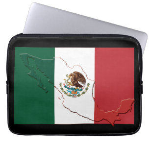 MEXICO Flag Map Patriotic Computer BLACK Laptopschutzhülle
