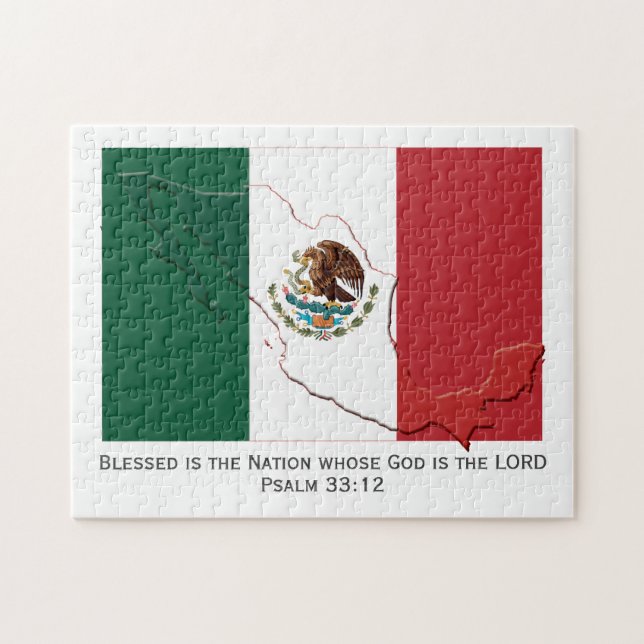 MEXICO FLAG Meured Nation | Puzzle (Horizontal)