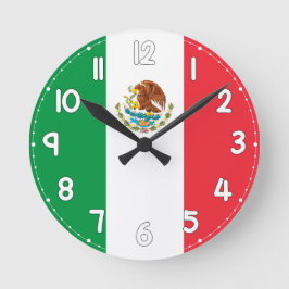 Mexico Flag Wall Clock - Flag of Mexico Runde Wanduhr