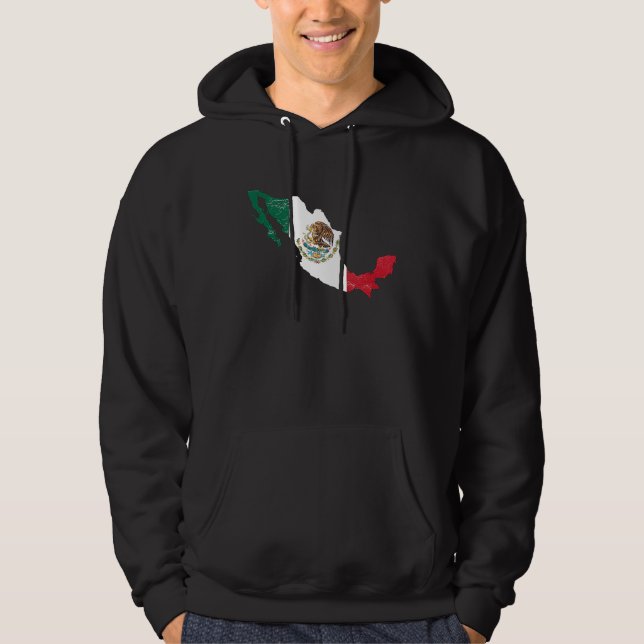 Mexico flag with Mexican map distressed Hoodie (Vorderseite)