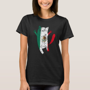 Mexico-Flagge Glückliche Katze Mexiko T-Shirt