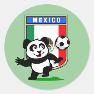 Mexico Football Panda Runder Aufkleber