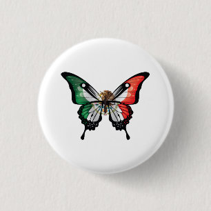 Mexico Frack Butterfly Flag Button