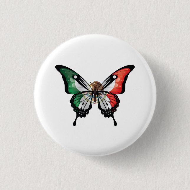 Mexico Frack Butterfly Flag Button (Vorderseite)