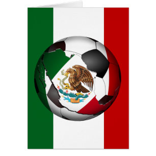 Mexico Fußball Ball mit Flag-Farben Hintergrund