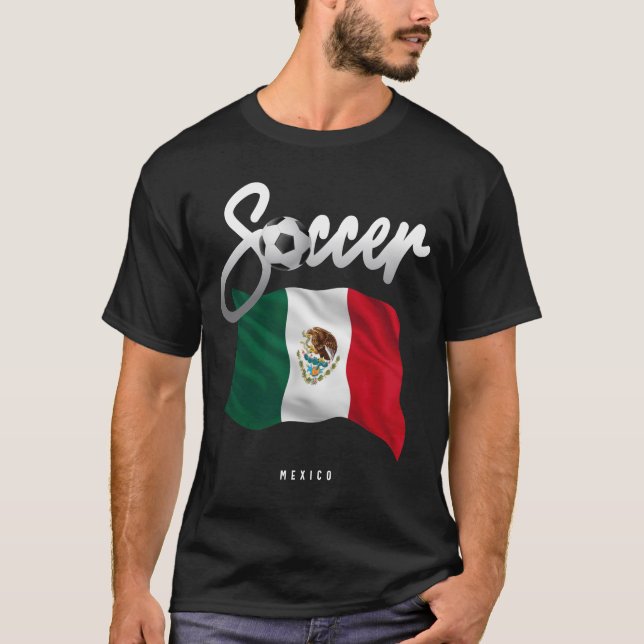 Mexico Fußball - Mexikanische Flagge T-Shirt (Vorderseite)