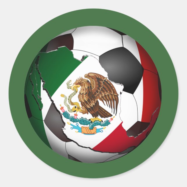 Mexico Fußball Runder Aufkleber (Vorderseite)
