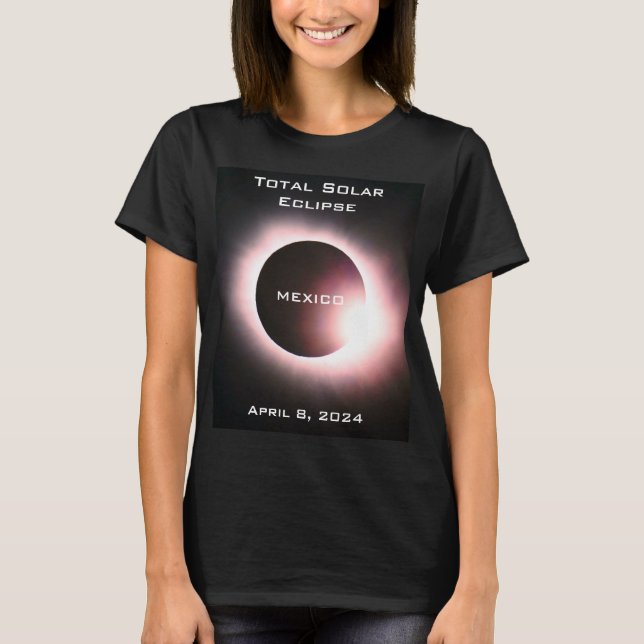 MEXICO Gesamte Sonnenfinsternis 8. April 2024 T-Shirt (Vorderseite)