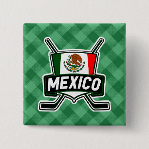 Mexico Ice Hockey Flag Abzeichen Hockey Button