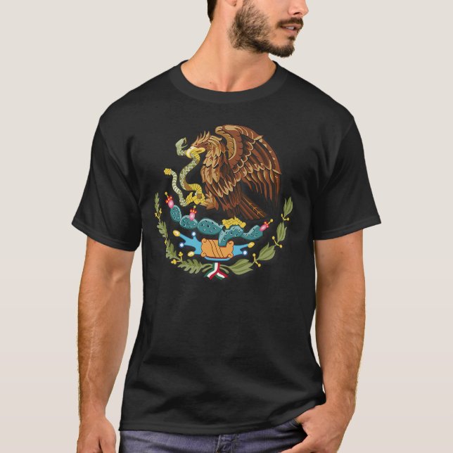 Mexico Independence Eagle Snake Design Cartoon Mex T-Shirt (Vorderseite)
