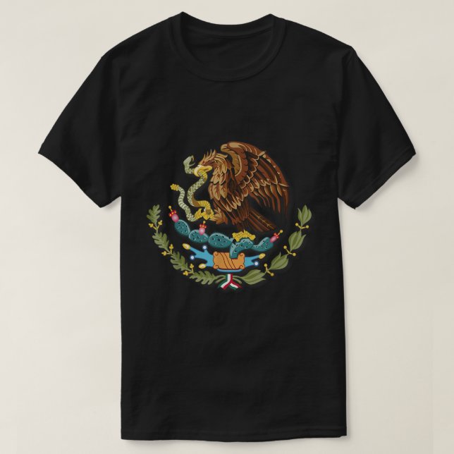 Mexico Independence Eagle Snake Design Cartoon Mex T-Shirt (Design vorne)