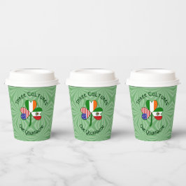 Mexico Ireland USA Shamrock Personalized Text Pappbecher