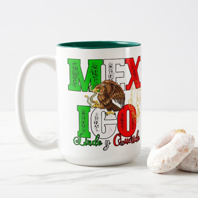 Mexico Lindo y Querido Zweifarbige Tasse (Mit Donut)
