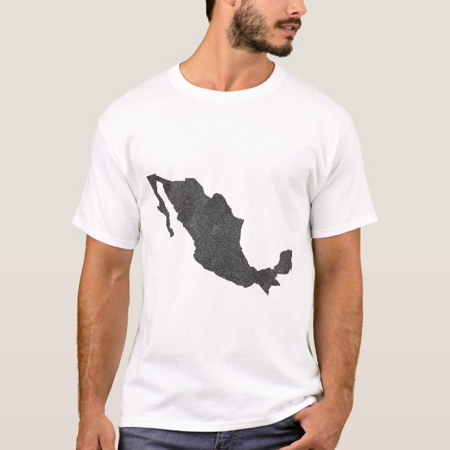 Mexico Map Design mit versteckten Grenzen T-Shirt (Vorderseite)