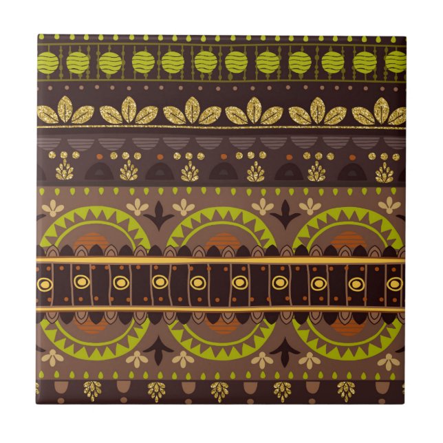 Mexico Mayan Tribal Art Fliese (Vorderseite)