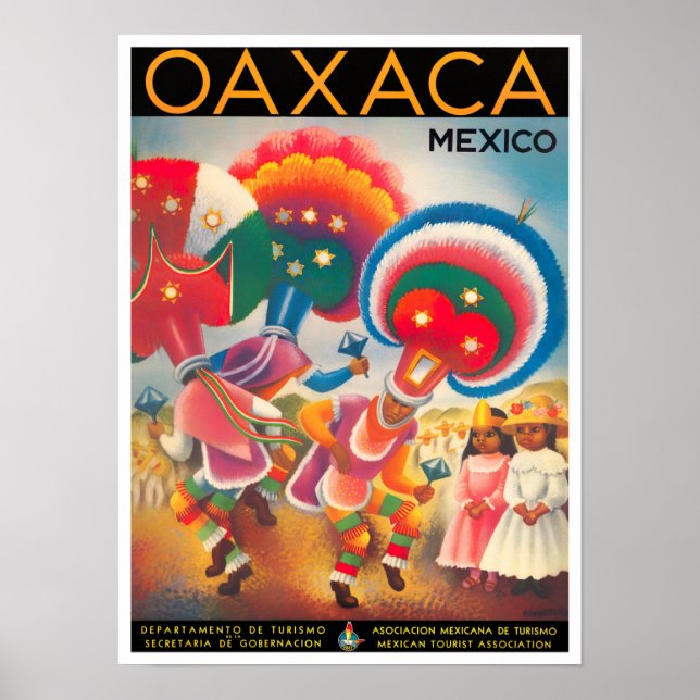 Mexico Oaxaca Vintage Reiseplakat Poster (Vorne)