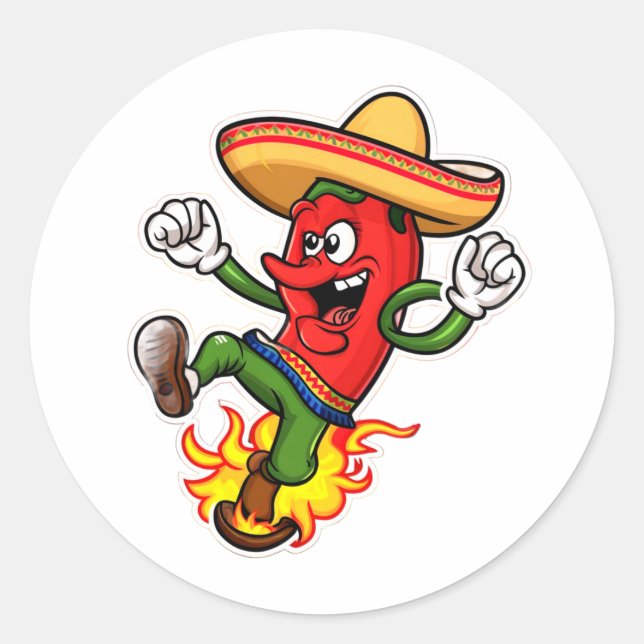 Mexico picante runder aufkleber (Vorderseite)