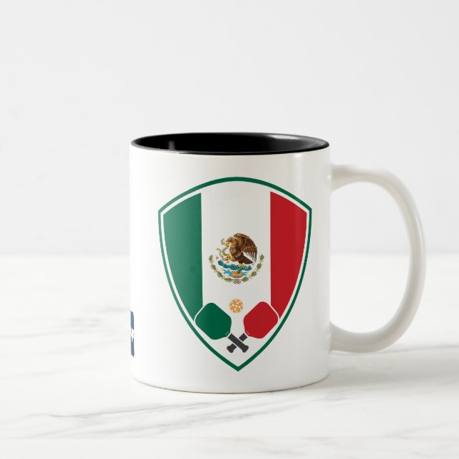 Mexico Pickleball Pride Zwei-Tone-Tasse Zweifarbige Tasse (Rechts)