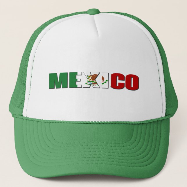 Mexico Pride Trendy Authentischer mexikanischer Ge Truckerkappe (Vorderseite)