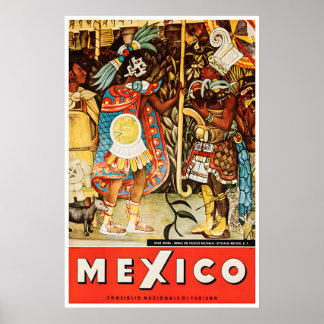 Mexico Print Travel Poster Mexican Art Mural Sign