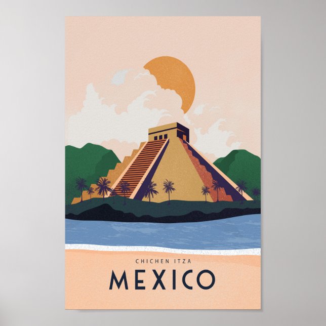 Mexico Reiseposter Chichen itza Poster (Vorne)