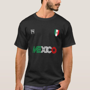 Mexico Retro Football Soccer mexikanische Flagge T-Shirt