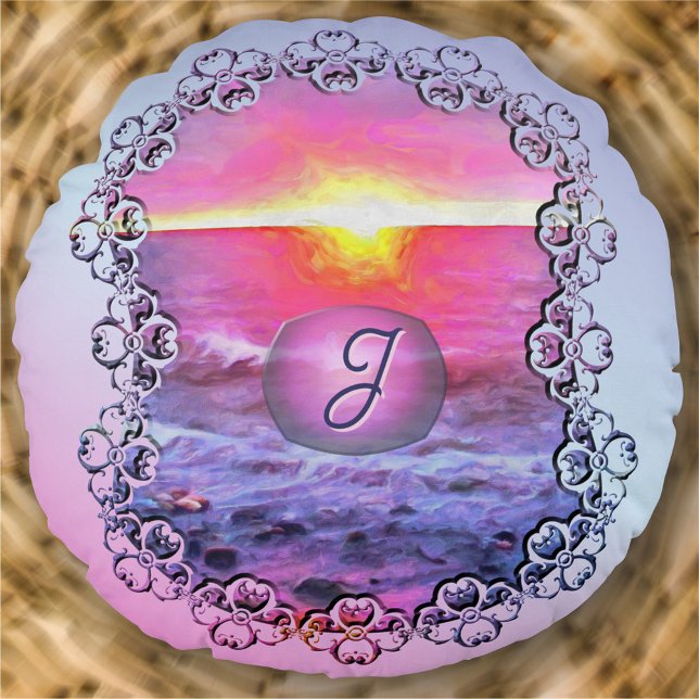 Mexico Sunset 0909 Rundes Kissen (Von Creator hochgeladen)