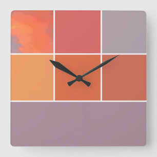 Mexico Sunset Colors Quadratische Wanduhr