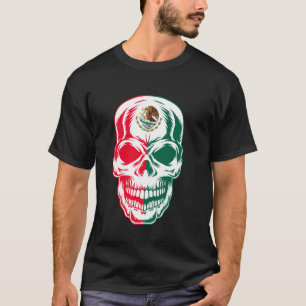 Mexico Totenkopf Patriotischer Mexikanischer Aztek T-Shirt