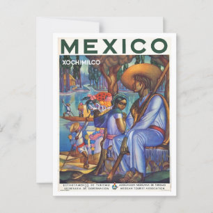 Mexico Travel Poster Style Retro Inspiriert Postkarte