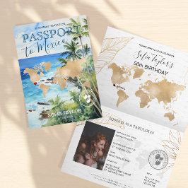 Mexico Tropical Palm Tree Birthday Passport Karte