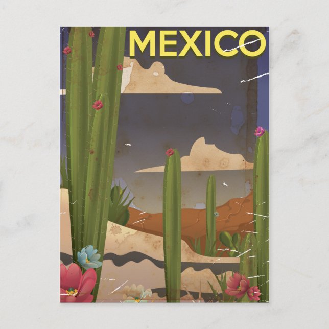 Mexico Vintage Reiseplakat. Postkarte (Vorderseite)