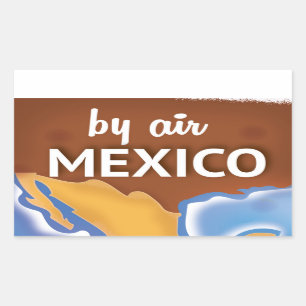 Mexico Vintage Travel Poster Rechteckiger Aufkleber