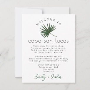 Mexico Wedding Welcome Bag Tour Mitteilungskarte