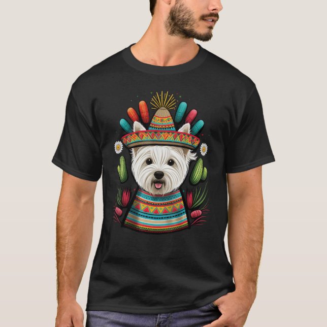 Mexico Westie Sombrero Mexican West Highland White T-Shirt (Vorderseite)