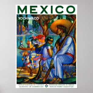 Mexico Xochimilco Vintage Poster wiederhergestellt