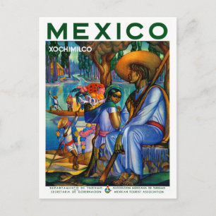 Mexico Xochimilco Vintage Poster wiederhergestellt Postkarte