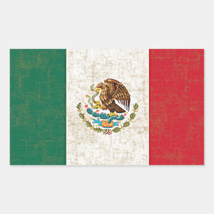 MEXIKAN FLAG-Aufkleber Rechteckiger Aufkleber