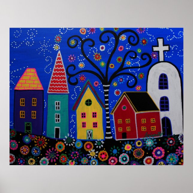 MEXIKAN PUEBLO STADTPRISARTEN POSTER (Vorne)