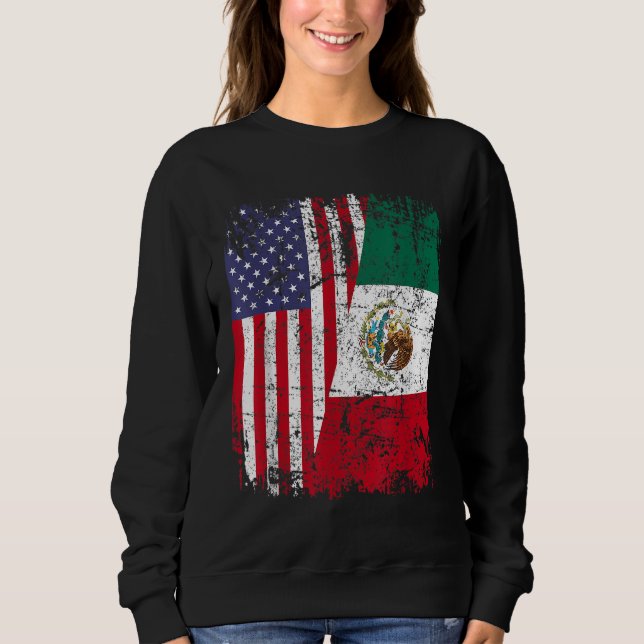 MEXIKAN ROOTS Halbamerikanische Flagge MEXIKO Sweatshirt (Vorderseite)