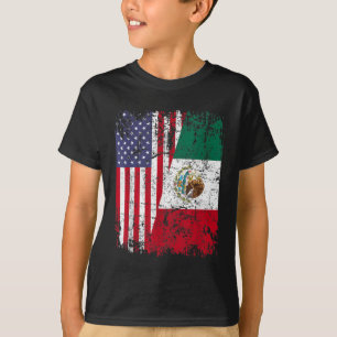 MEXIKAN ROOTS Halbamerikanische Flagge MEXIKO T-Shirt