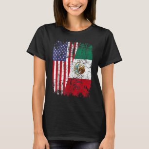 MEXIKAN ROOTS Halbamerikanische Flagge MEXIKO T-Shirt