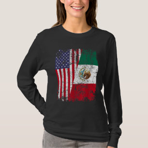 MEXIKAN ROOTS Halbamerikanische Flagge MEXIKO T-Shirt