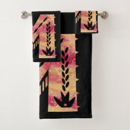 MEXIKAN SKY -M-Rotorange-Damast Badhandtuch Set