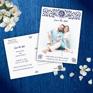 MEXIKAN TALAVERA SAVE THE DATE POSTCARD POSTKARTE