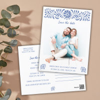 MEXIKAN TALAVERA SAVE THE DATE POSTCARD